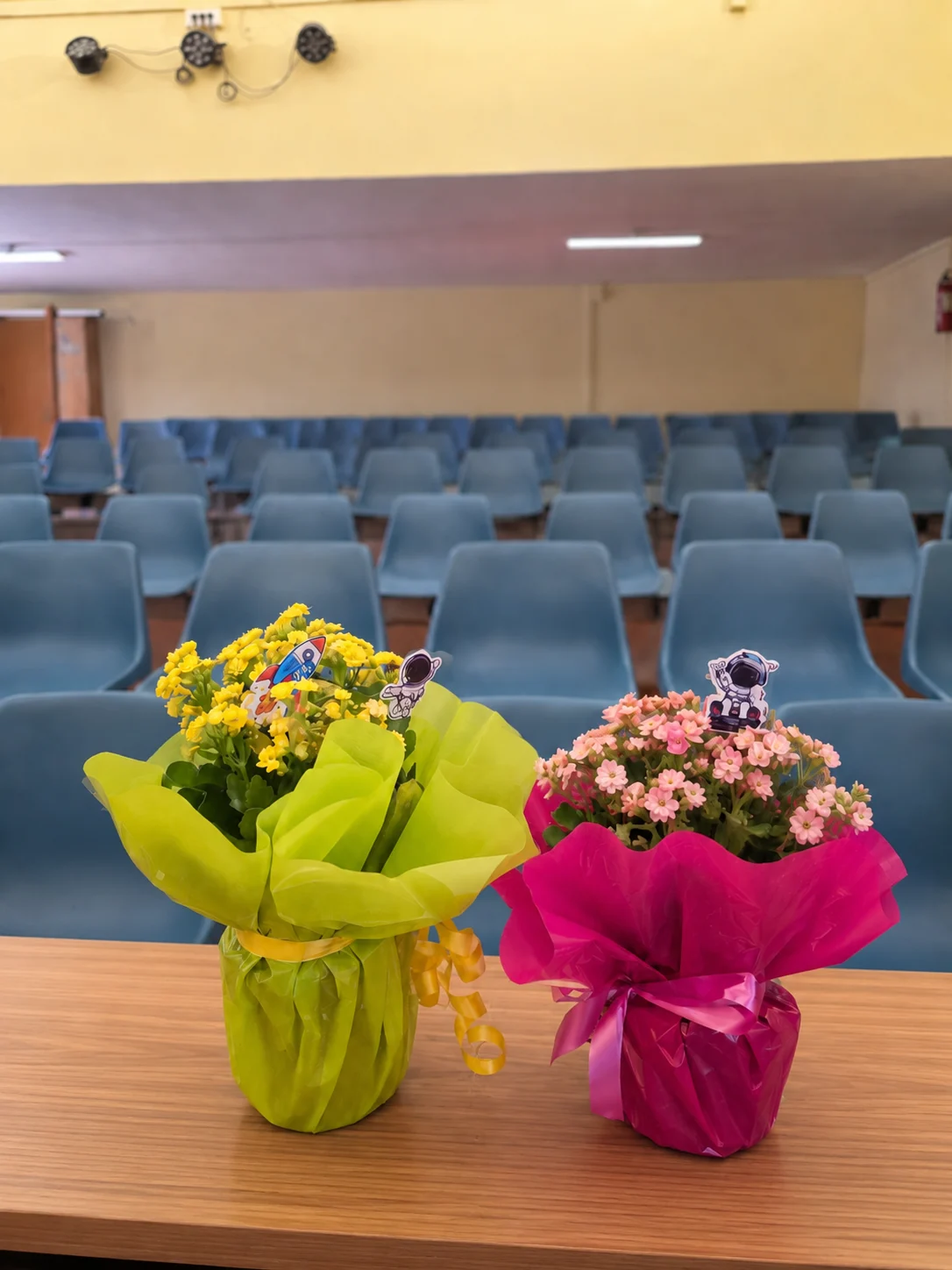 Flowers with images created by students